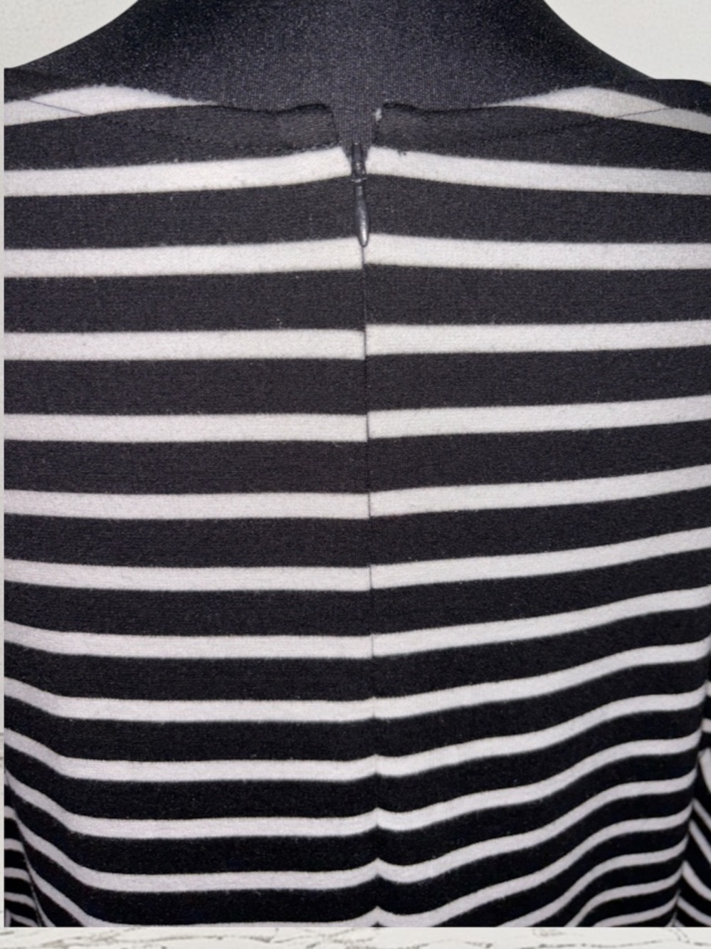 Old Navy Black & White Striped Fit&Flare Dress, P2P:23.5”, L:39.5” - Picture 6 of 9
